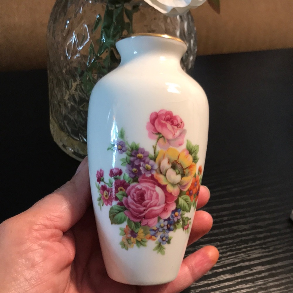 LIMOGES VASE w/ Handpainted Flowers